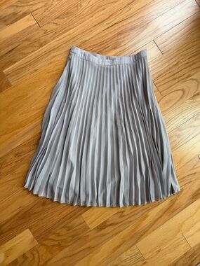 Pleated Midi Skirt in dusty blue